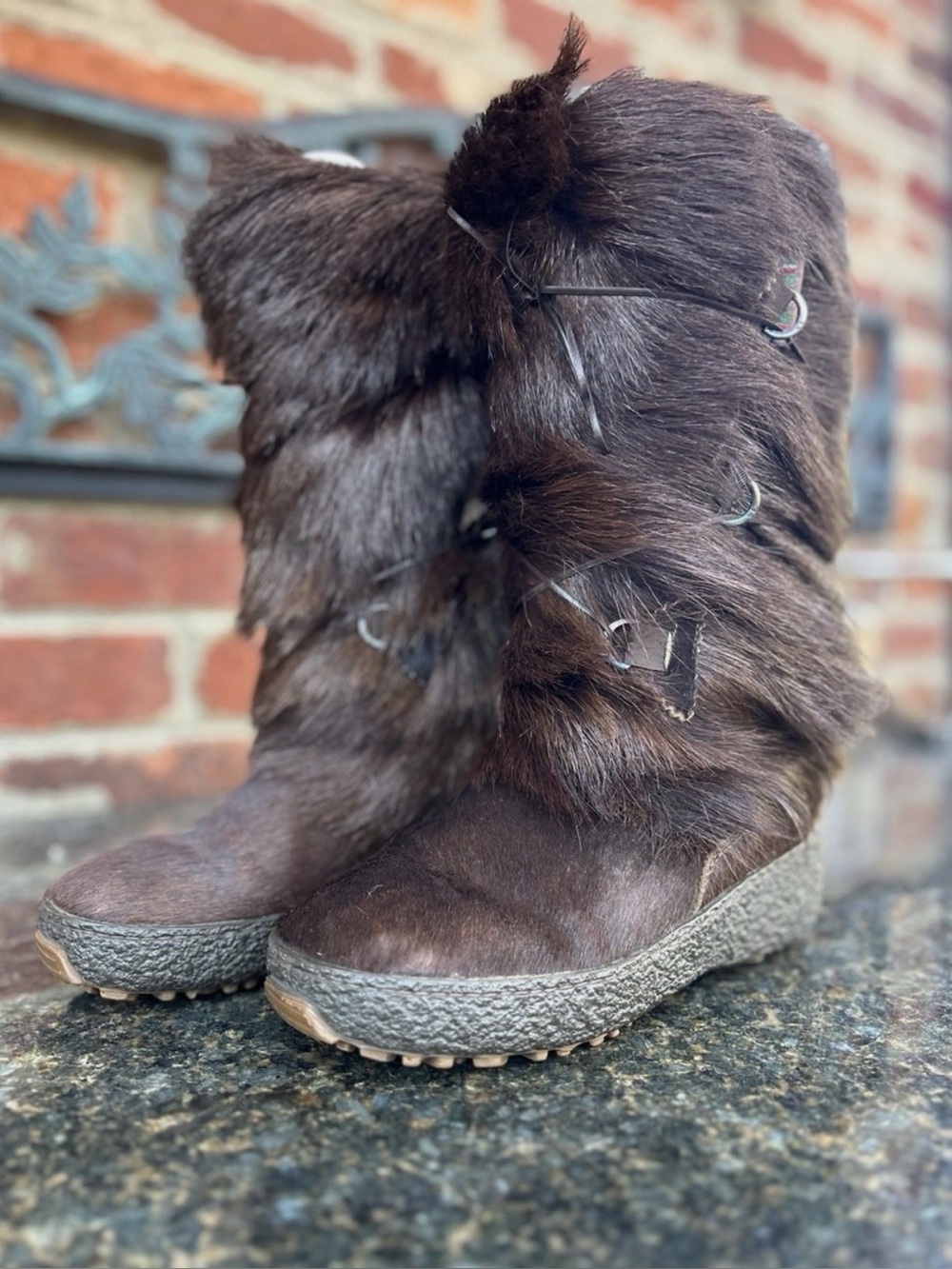 Pajar Dark Brown Fur Winter Boots